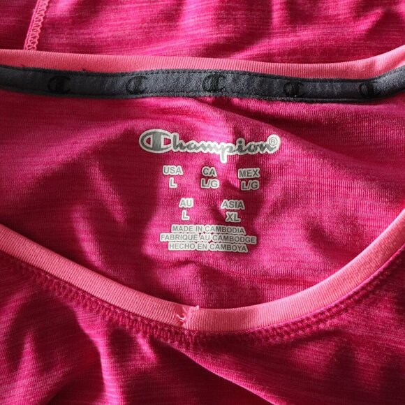 Champion Women's Large Pink Activewear Stretch Crewneck Short Sleeve T-Shirt - Picture 10 of 10